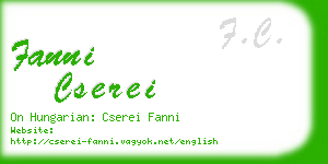 fanni cserei business card